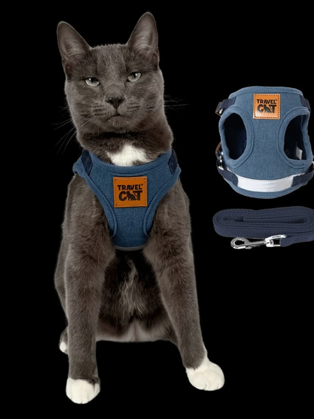 2 NWT Red and Gray Cat Harness & Leash Set Duo (XS & SMALL)